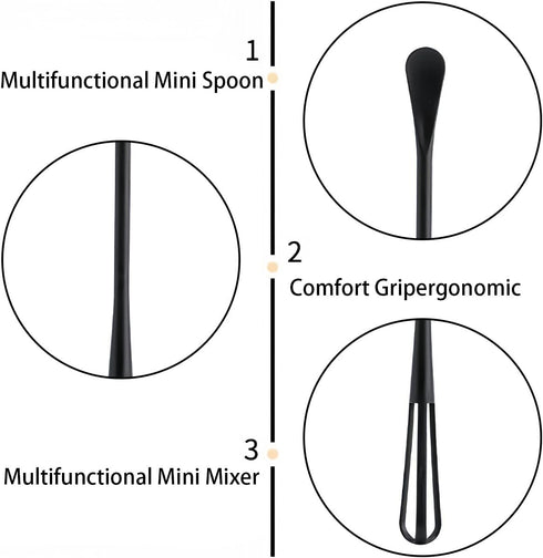 8 PCS Multifunctional Mini Whisk Set - Small Whisks and Mini Spoon for Cooking, Baking, Blending
