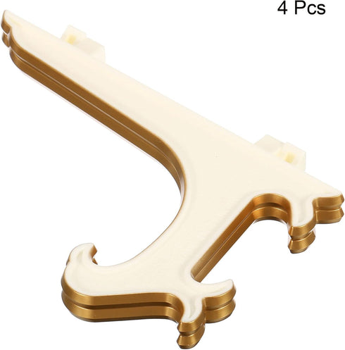 PATIKIL 5" Acrylic Decorative Plate Stand Holder, 4 Pack Table Use Foldable Picture Easel for Photos, White Gold