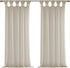 Madison Park Rosette Floral Embellished Cuff Tab Top Solid Sheer Curtain Panel Drape for Bedroom, 50"x84"