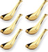 Asian Stainless Steel Soup Spoons Set of 6, Gold Silverware for Ramen, Pho, Wonton, Dumpling Noodles