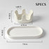 2-Slot Countertop Set Ceramic Double Sponge Holder with Soap Tray, Sink Organizer, Modern White Kitchen Sponge & Dish