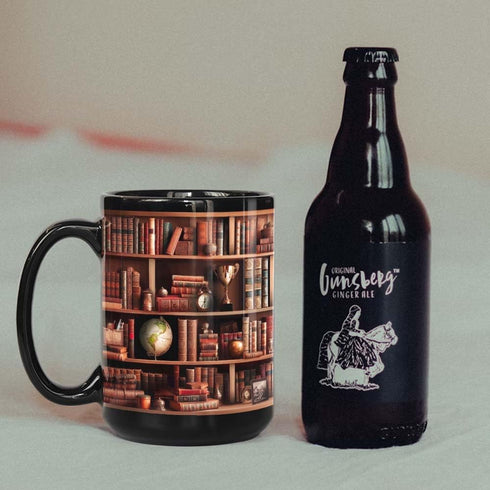 FALJIOK Novelty Library Bookshelf Coffee Mug Gifts for Book Lovers Readers Bookish Writer, Bookish Coffee Mug, Library