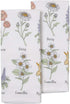 TT & Lola Garden Lover's Delight, Floral Daisy Primrose Peony Lupine Camellia Kitchen Hand Tea Towel Set of 2, Cotton