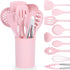 LOVEINUSA 10PCS Silicone Cooking Utensils Set, Heat Resistant Gadgets Tools for Nonstick Cookware, Dishwasher Safe Pink