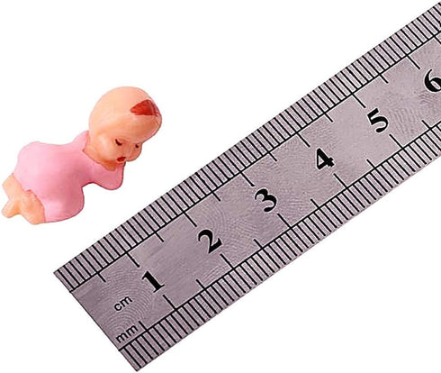 72pcs Mini Plastic Baby Favor Supplies for Baby Shower, 1 Inch Party Cake Babies (Pink)
