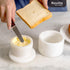 Counter Koville White Marble Butter Keeper Handmade French Butter Holder For Kitchen Decor, Stone Butter Dish Butter