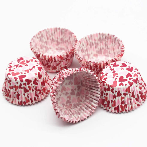 BinaryABC Red Heart Cupcake Liners, Valentine's Day Baking Cups, 100 Pcs Party Supplies