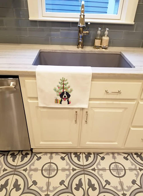 Caroline's Treasures BB1609WTKT Christmas Tree and Bernese Mountain Dog Kitchen Towel Set of 2, 19 X 25, White