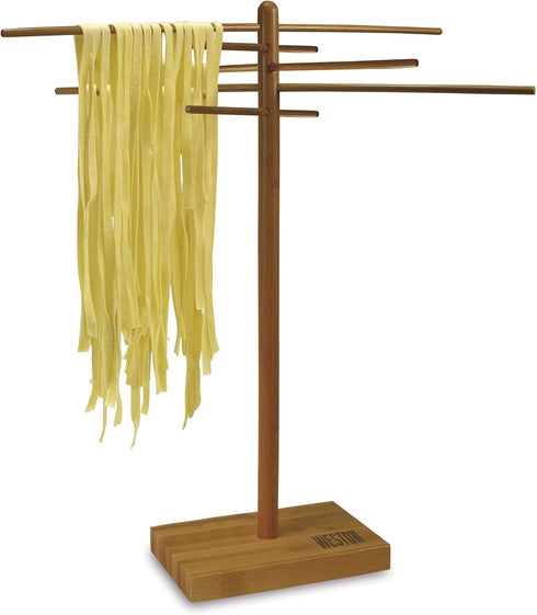 Weston Bamboo Pasta Drying Rack (53-0201), 10 Drying Arms, 16" Tall, 14" Wide