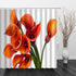 Orange Flower Shower Curtain - Burnt Orange Calla Lily Floral Beautiful Romantic Love Spring Decorative Polyester