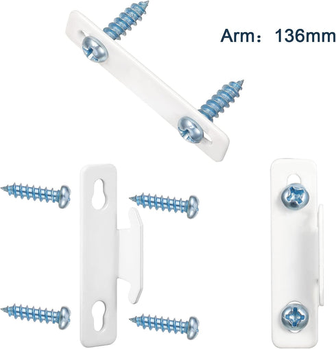 Sratte Curtain Rod Single Bracket Hardware Brackets with Screws, Spreader Wall Bracket Hooks for Kitchen Accessories