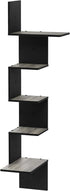 5-Tier Furinno Rossi Wall Mounted Shelves, Rectangle, French Oak Grey/Black