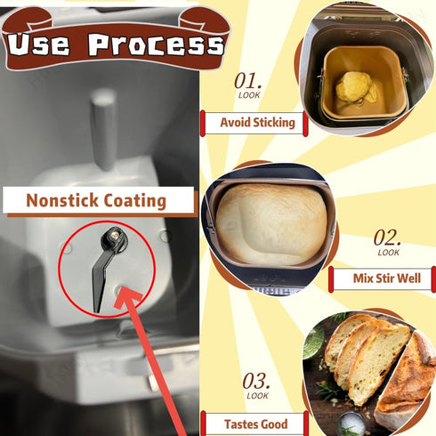 Stainless Steel Bread Maker Blade Mixing Paddle, Non-Stick Kneading Blade for Hamilton Beach, Oster, Breadman