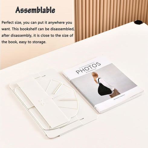 Acrylic Desktop Bookshelf, Detachable Clear Book Organizer, Book/CD/Magazine Rack for Office/Study Room Library/Home