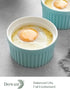 DOWAN 4 oz Ramekins - Ramekins for Creme Brulee Porcelain Ramekins Oven Safe, Classic Style Ramekins for Baking Souffle Ramekins Bowls, Set of 6, Blue by DOWAN