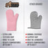 Gorilla Grip Heat and Slip Resistant Silicone Oven Mitts Set, Waterproof, Long Flexible Gloves for Cooking, Pink