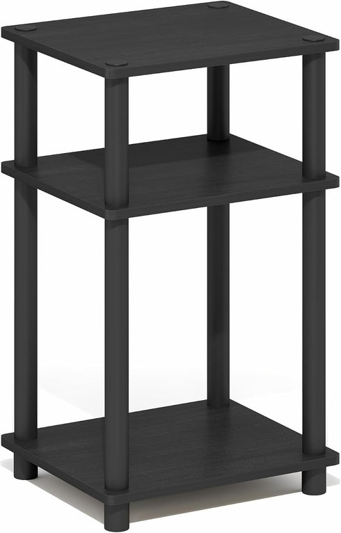 3-Tier Furinno Turn-N-Tube Side Table, End Table with Open Shelf, Toolless Assembly Night Stand, Bedside Table