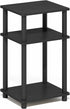 3-Tier Furinno Turn-N-Tube Side Table, End Table with Open Shelf, Toolless Assembly Night Stand, Bedside Table