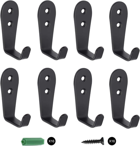 Wall Hooks 8 Pcs, Heavy Duty Stainless Steel Coat Hooks for Garage, Bathroom, Kitchen, Dining Room, Indoor and Outdoor