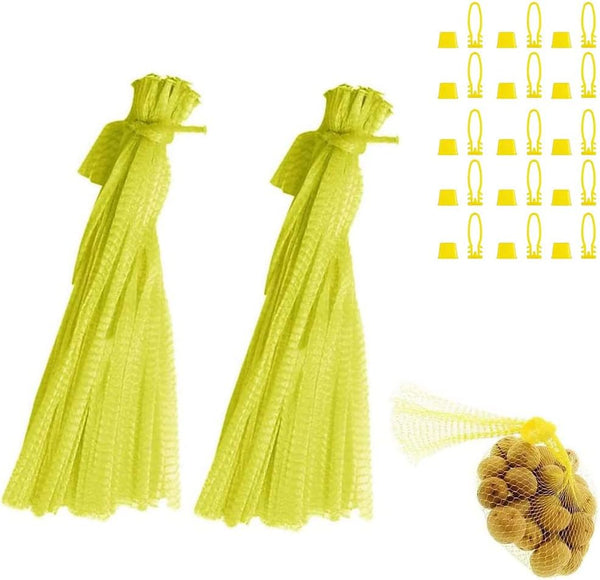 EBOCACB 100pcs Seafood Boiling Bags, Plastic Reusable Mesh Produce Bags, Crawfish Bags Boiling