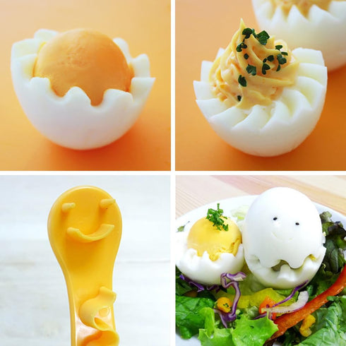 4 PACK Fancy Cut Eggs Cutters, Multi-functional Household Egg Cutter, Exquisite Kitchen Accessories, Easy to Clean