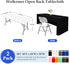 2 Pack 4ft (48x24 Inch), 3-Sided Wolkemer Open Back Fitted Tablecloth Rectangle Vendor Table Cloth Washable Black