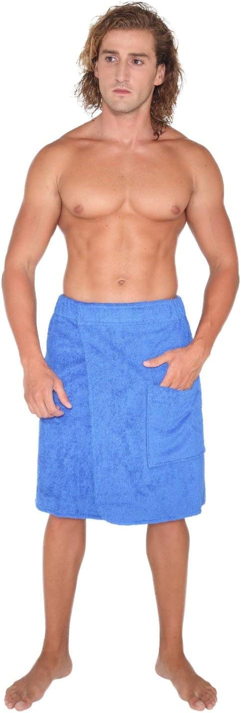 Arus Men's Robe GOTS Certified Organic Turkish Cotton Bathrobe Adjustable Closure Shower