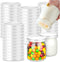 HFXXAD 50Pcs Yogurt Jar Lids Set, Yogurt Container Lids Clear Plastic, Reusable Replacement