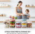 8 Pack 16oz 10 oz ColoVie Overnight Oats Containers with Lids, Chia Seed Pudding Jars, Stackable Mason Jars