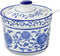123Arts Flower Relief Ceramic Sugar Bowl, Spice Jar with Lid and Spoon, Seasoning Jar
