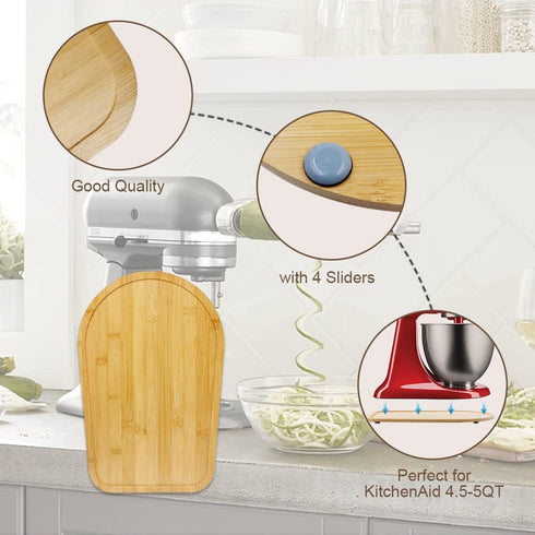 Sun3drucker Compatible Bamboo Mixer Slider for Kitchen Aid 4.5-5 Qt, Appliance Slider for Tilt Head Stand Mixer