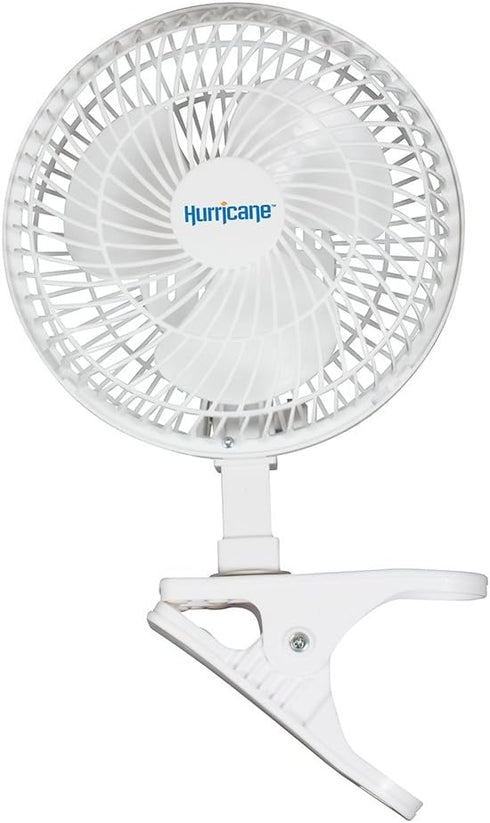 Hurricane Classic 6 Inch Clip Fan - 2 Speed Portable Mini Desk Fan with Adjustable Tilt for Home and Travel
