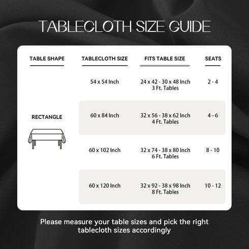 Romanstile Rectangle Tablecloth, 2 Pack 60 x 84 Inch, Stain and Wrinkle Resistant Washable Polyester for Dining Table