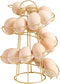 Flexzion Modern Spiral Egg Skelter, Freestanding Gold Countertop Egg Holder for Fresh Eggs Display
