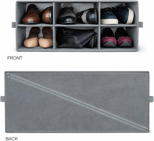 6 Closet Sorbus Shoe Organizer Bin, Section Cubby Shoe Shelves, Foldable Portable Detachable Organizer Storage for Home