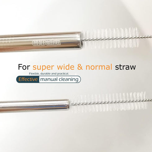 GFDesign Drinking Straw Cleaning Brushes, Set of 4, 12" Extra Long, 12mm Extra Wide