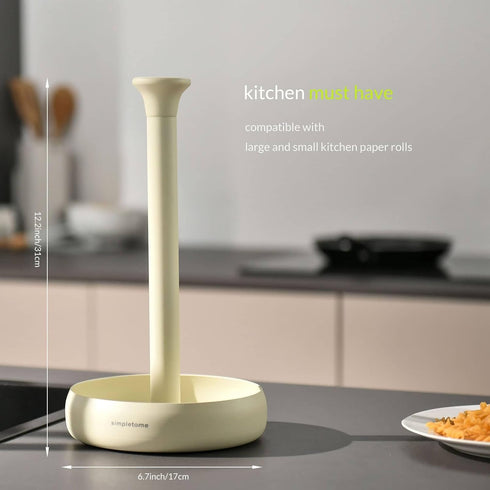Countertop simpletome Paper Towel Holder Keep It Rolled Up Weighted Base (Matt Cream)