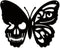 CREATCABIN Skull Butterfly Metal Wall Art Decor, Black Iron Sculpture for Indoor Outdoor Home Decoration