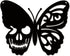 CREATCABIN Skull Butterfly Metal Wall Art Decor, Black Iron Sculpture for Indoor Outdoor Home Decoration