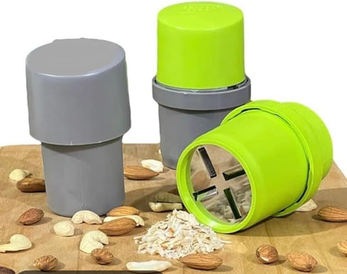 E-COSMOS Pack 1) Dry Fruit Cutter and Slicer with Stainless Steel Blade, Manual Nut Grinder for Almonds, Cashews, Pista