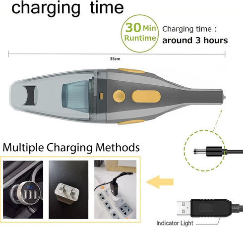 Dust Buster Upgrade Cordless Handheld Vacuum, 12000PA-16500PA High Power with Display for Car, Home, Office, and Pet