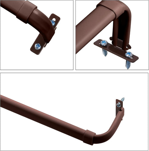 Sratte Single Curtain Rod Bracket, Curtain Hardware Brackets with Screws, Spreader Wall Bracket Hooks for Kitchen