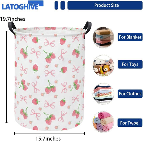 LATOGHIVE Baby Laundry Hamper kids laundry Basket Waterproof Storage Bin for Bedroom Toy Clothes Organizer Basket