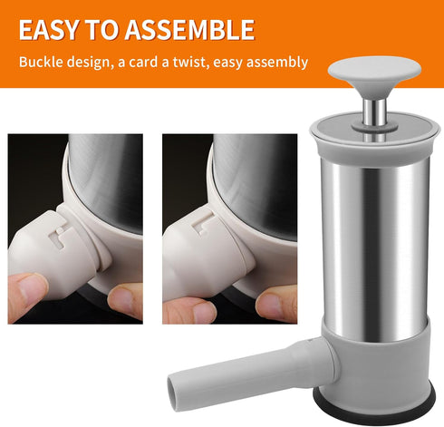 Saihisday 4 2LB Household Sausage Stuffer, Homemade Sausage-Maker Tool Sausage Stuffer Machine Stainless Steel Vertical