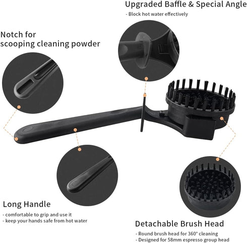 Espresso Machine Cleaning Brush Tool, CAFEMASY Nylon Bristles Cleaning Disc for 58mm Brewing Group Head