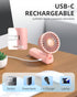 FrSara Mini Handheld Fan, Rechargeable Small Folding Fan, 3-Speed, 2000mAh Power Bank, Portable for Outdoor Travel