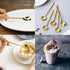 6 Pcs Stainless Steel Coffee Spoons, Round Dessert Spoons, Long Handle Spoons for Hot Chocolate, Ice Tea, Latte