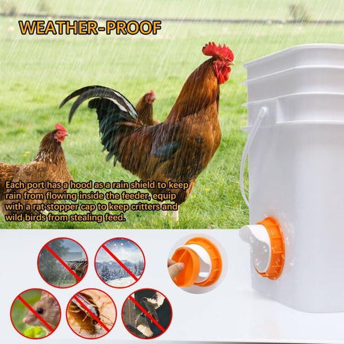 12 Pack 12 1 Chicken Feeder Port, Chicken Feeders No Waste with Lids Drill Bit, DIY Automatic Poultry Feeder Cups Kit