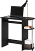 Furinno Simplistic Computer Desk with Keyboard Tray, Easy Assembly, Americano/Stainless Steel