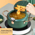 Tempura Frying Pan, 10 inch Deep Fryer Pot with Temperature Control, Carbon Steel Japanese Fryer for Kitchen Cooking